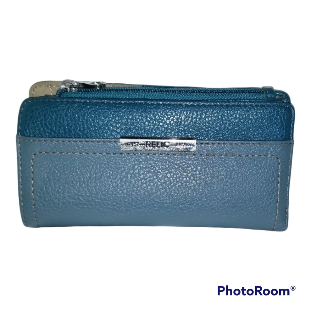 Fossil Relic wallet teal and blue